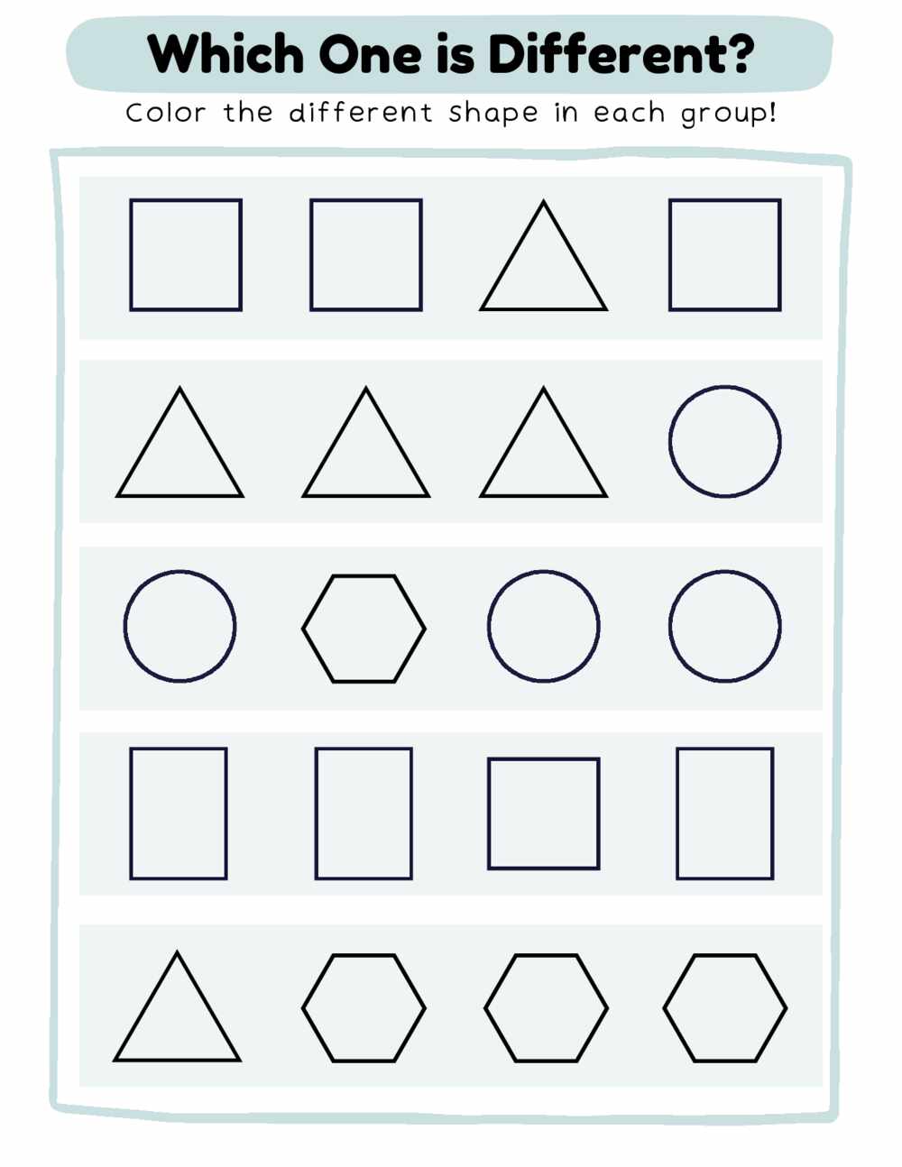 COLOR DIFFERENT SHAPE